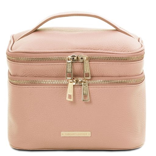 Mary Beauty Case in Pelle Morbida Rosa TL142206