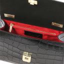 Afrodite Croc Print Leather Handbag Black TL142300