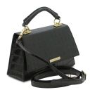 Afrodite Handtasche aus Leder mit Kroko-Prägung Schwarz TL142300