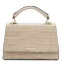 Afrodite Handtasche aus Leder mit Kroko-Prägung Beige TL142300