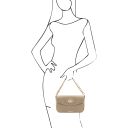 TL Bag Leather Shoulder bag Light Taupe TL142288