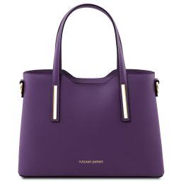 Olimpia Leather Tote - Small Size Purple TL141521