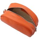 TL Bag Kosmetiktasche aus Weichem Leder Orange TL142314