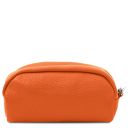 TL Bag Kosmetiktasche aus Weichem Leder Orange TL142314