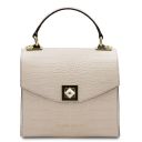 Atena Handtasche aus Leder mit Kroko-Prägung Beige TL142267