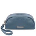 TL Bag Kosmetiktasche aus Weichem Leder Himmelblau TL142314
