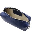 TL Bag Trousse de Toilette en Cuir Souple Bleu foncé TL142315