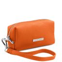 TL Bag Kosmetiktasche aus Weichem Leder Orange TL142315