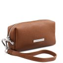 TL Bag Soft Leather Toiletry Case Cognac TL142315