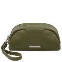 TL Bag Trousse de Toilette en Cuir Souple Vert Forêt TL142314