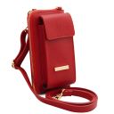 TL Bag Portefeuille/supporte Pour Téléphone en Cuir Avec Bandoulière Rouge Lipstick TL142323