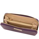 Eris Exklusive Damenbrieftasche aus Leder mit Rundum-Reißverschluss Lila TL142318