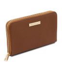 Eris Exclusive zip Around Leather Wallet Cognac TL142318