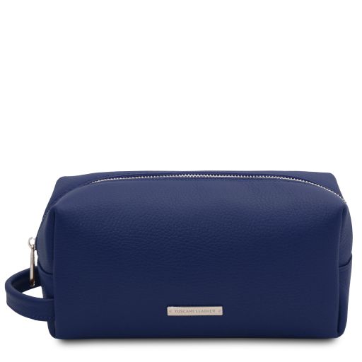 TL Bag Trousse de Toilette en Cuir Souple Bleu foncé TL142324