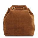 TL Bag Beuteltasche aus Wildleder mit Dekorativen Fransen Cognac TL142291