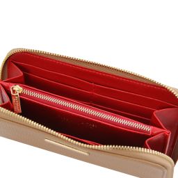 Eris Exclusive zip Around Leather Wallet Taupe TL142318