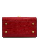 Atena Croc Print Leather Handbag Red TL142267